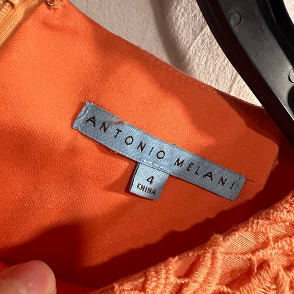 ANTONIO MELANI Orange Lace Midi Dress‎ - Picture 2 of 3
